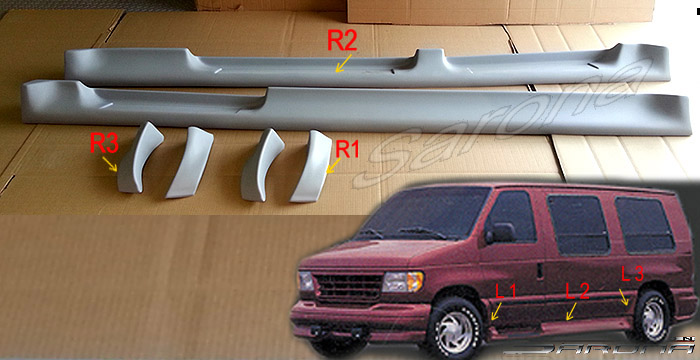 Custom Ford Econoline Van  Short Wheel Base Running Boards (1992 - 2014) - $980.00 (Part #FD-007-SB)